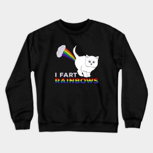 I Fart Rainbows - Funny Cat Fart Rainbow Crewneck Sweatshirt